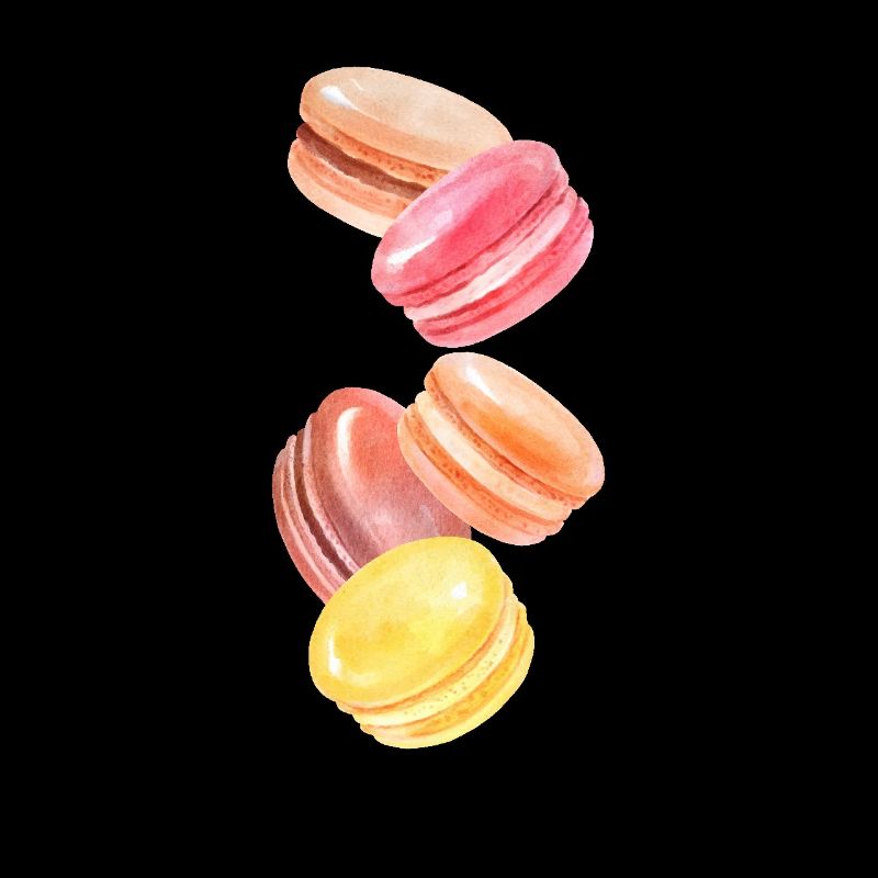 Bunte Macarons Aquarellmalerei Colorful Macarons