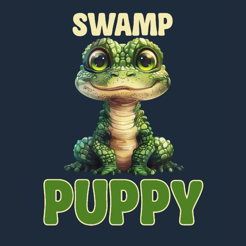 Mignon chiot des marais bébé crocodile dessin animé