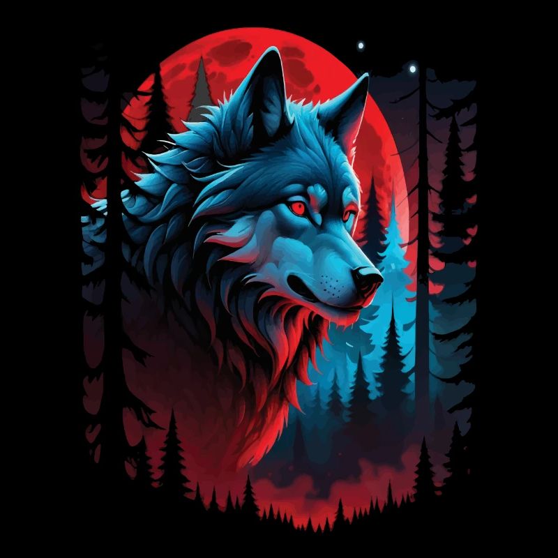 Wolf Liebhaber Wildtier Kunst Wolf Bunt Tier