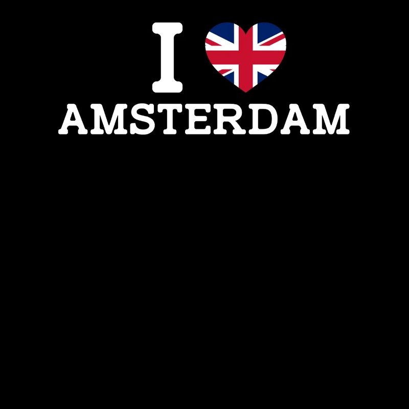 J’aime Amsterdam Royaume-Uni Coeur Drapeau Royaume-Uni Jeu de mots