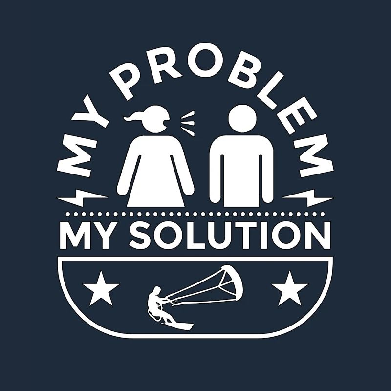 Kiteboarder My Problem My Solution Pictogram Dad