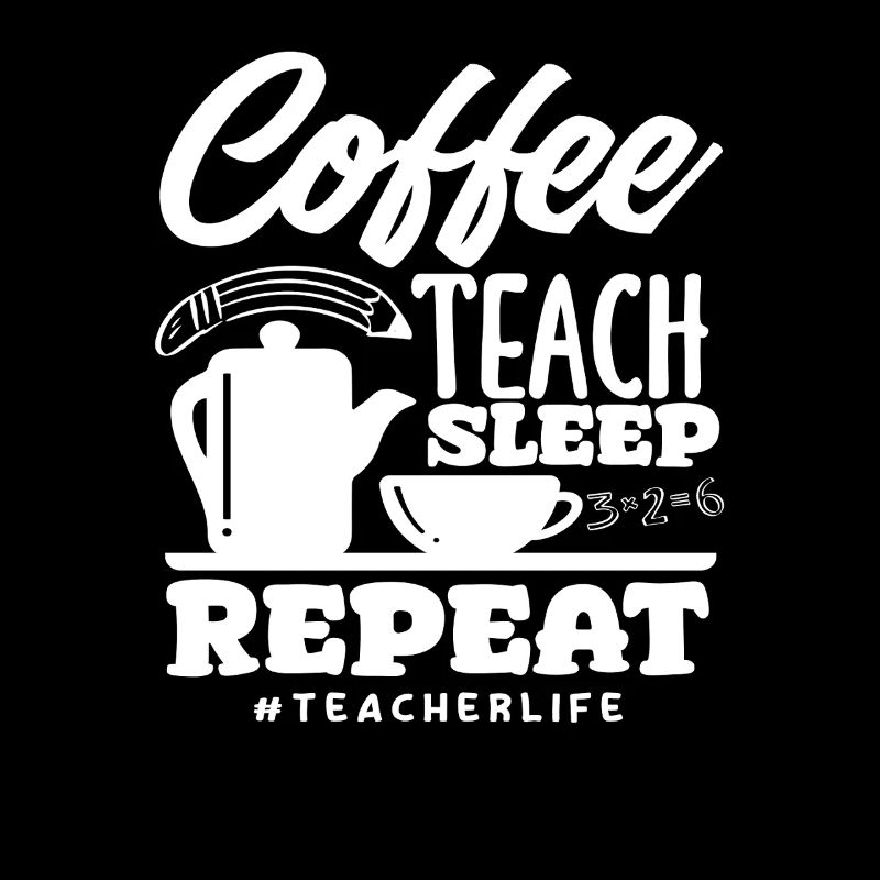 Enseignant de l’école primaire Café Enseigner Dormir Répéter