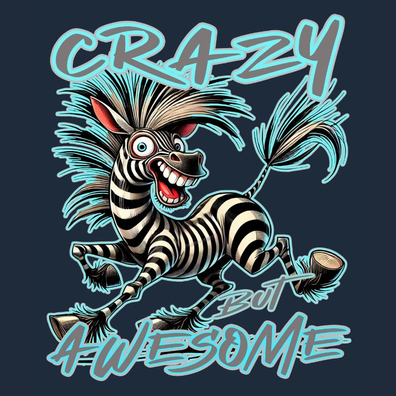 Crazy but Awesome Zebra Comic Stil