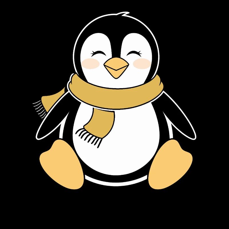 Pingouin joyeux avec écharpe pour les amis de l’hiver