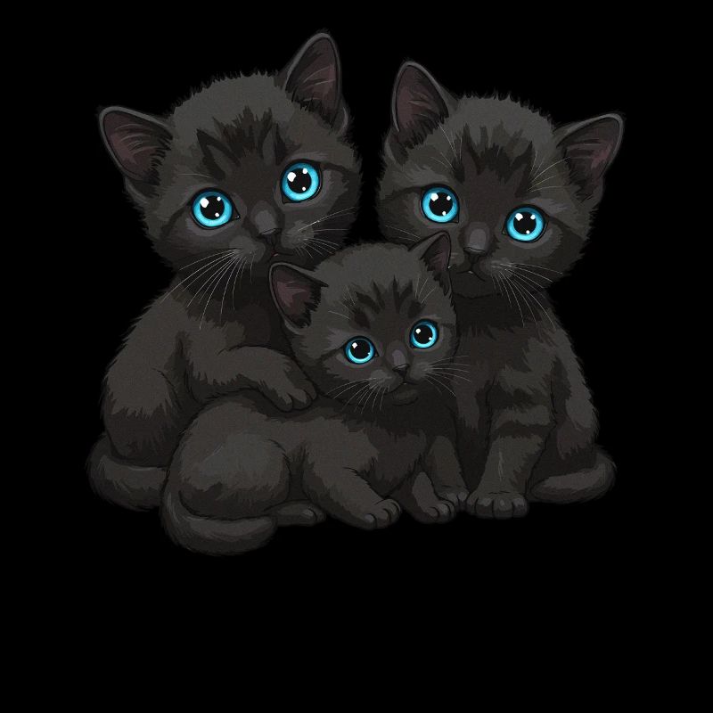 Yeux bleus Trois chats