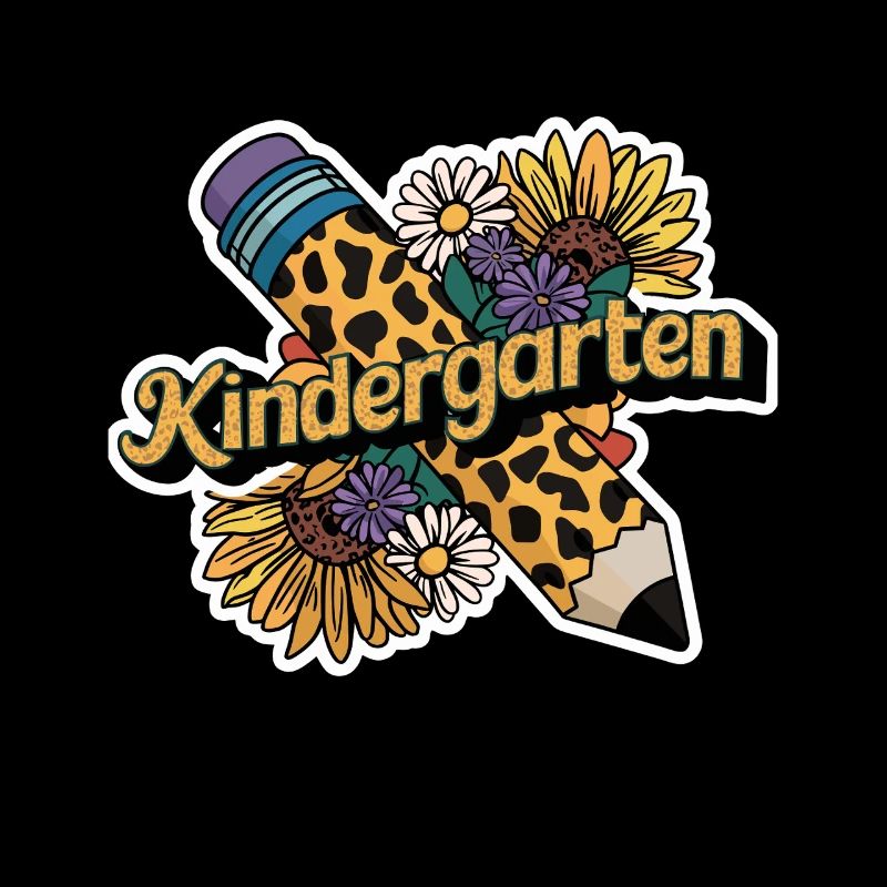 Kindergarten Spaß Mit Bleistift Und Blumen