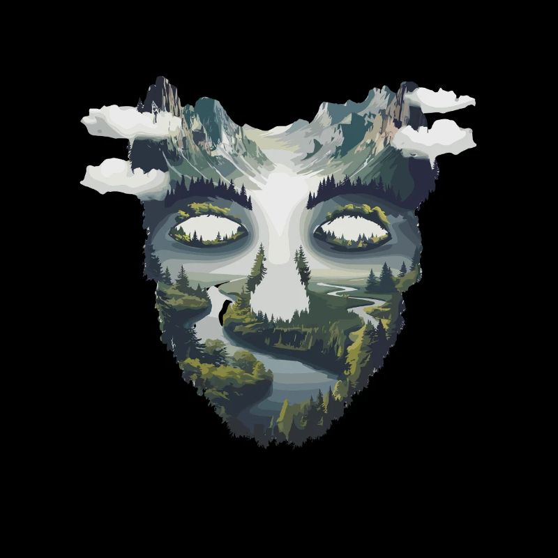 Hiking: Nature face with mountain panorama