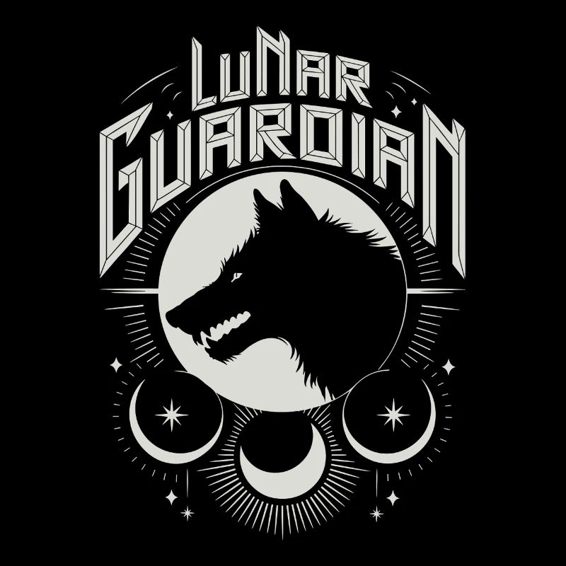 Lunar Guardian Wolf Silhouette Kunst