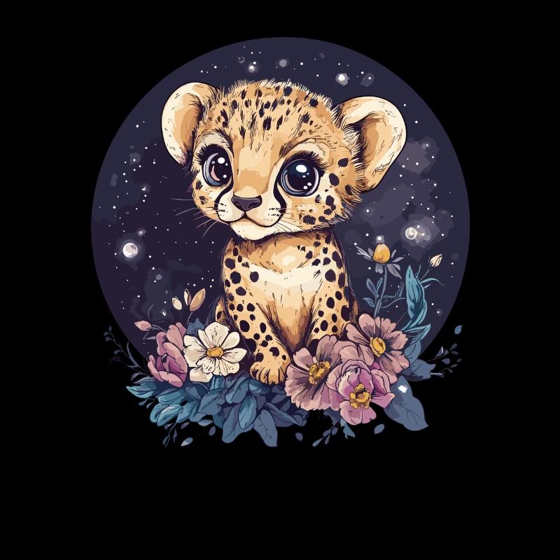 Bébé guépard sous les étoiles