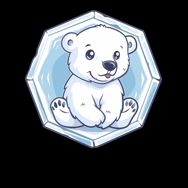Petit ours polaire dans la glace