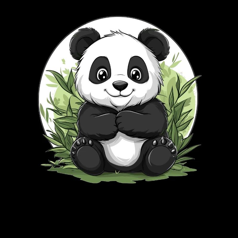 Panda dans la forêt de bambous