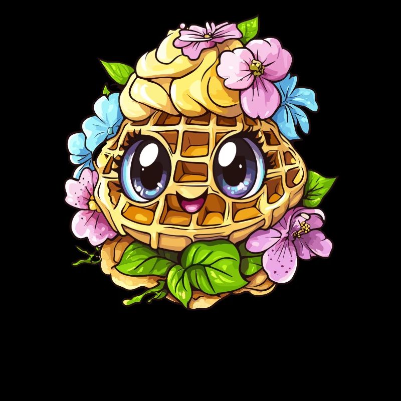 Fröhliche Blumen Waffel