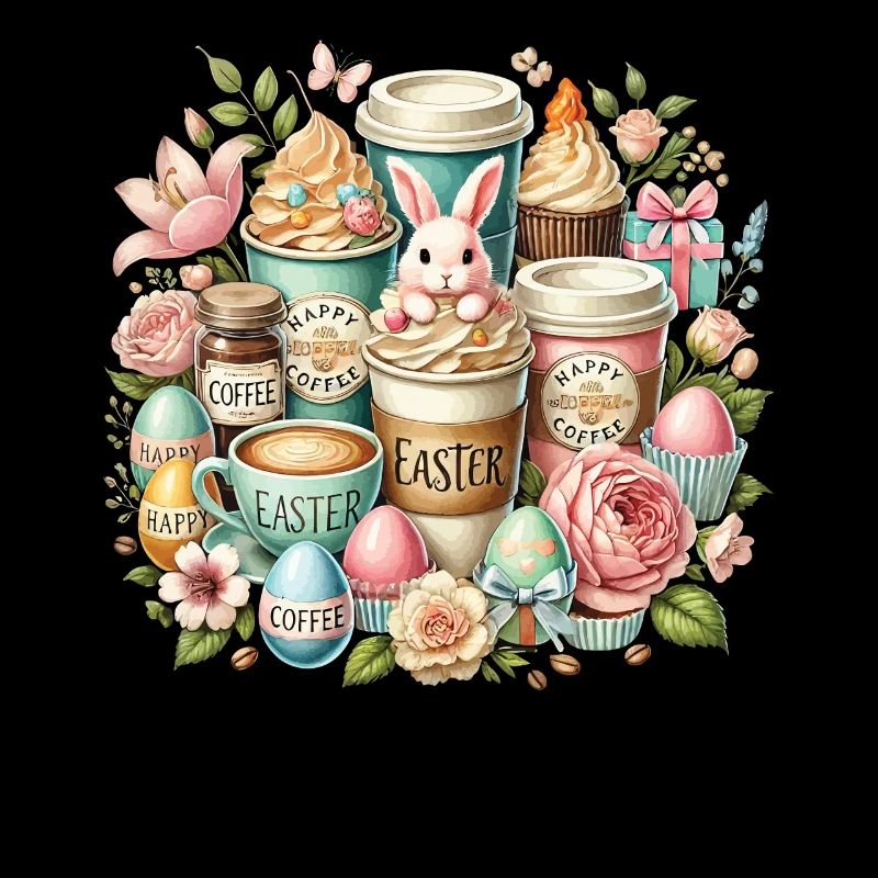 Amateurs de café de Pâques Café de lapin de Pâques