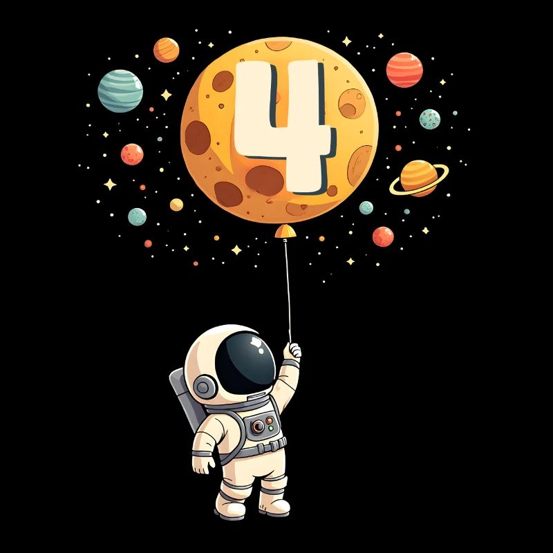 Astronaute mignon 4e anniversaire garçon espace
