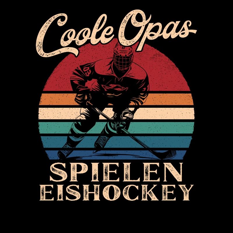 Cool Papy Jouant Au Hockey Sur Glace Rétro Papy