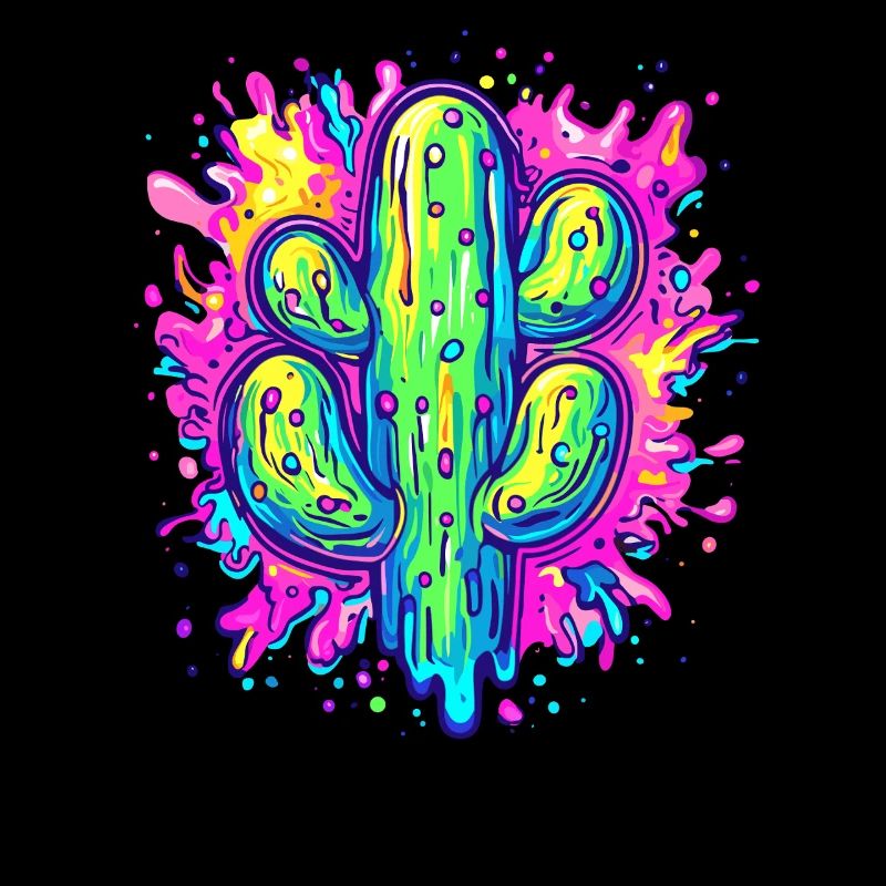 Farbenfrohe Kaktus Kunst
