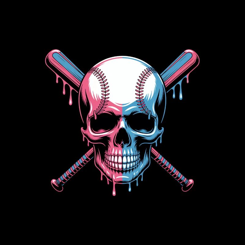 Baseball Skull Batte de Baseball
