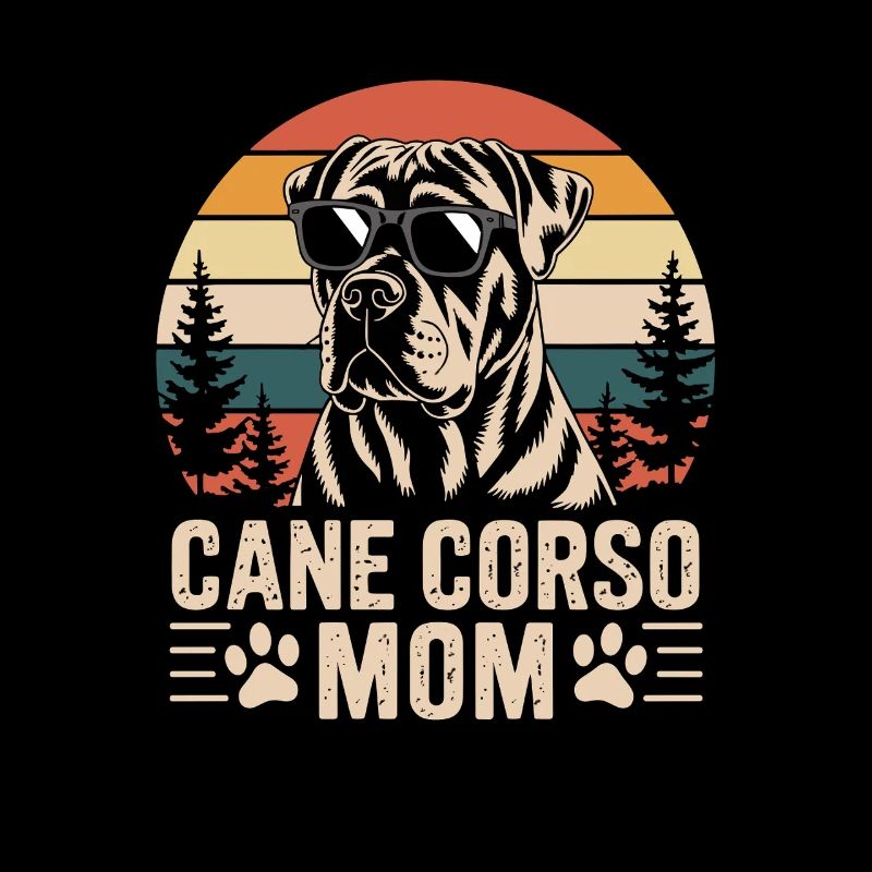 Fier Cane Corso Mama design rétro
