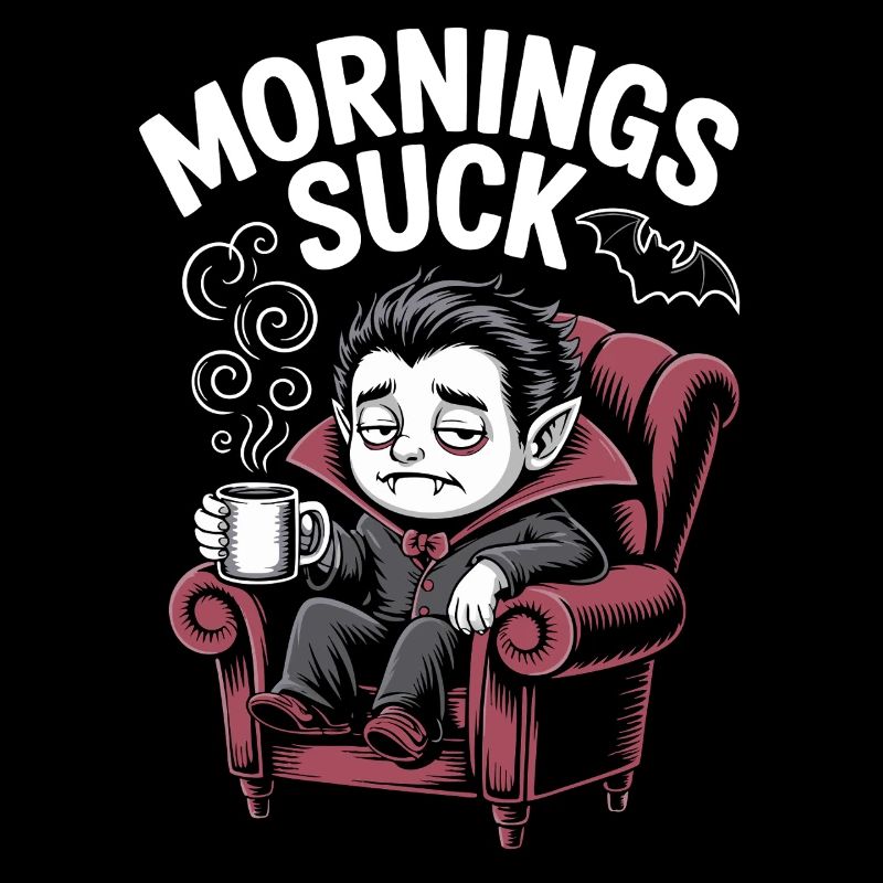 Matins Suce Vampire Gothique Halloween Drôle