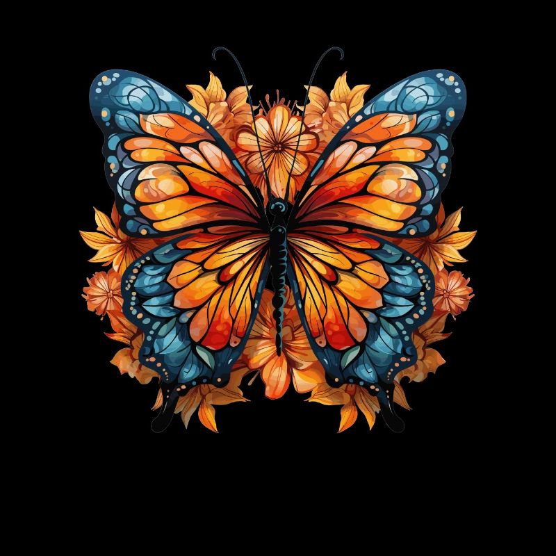 Schmetterling mit Blumenpracht