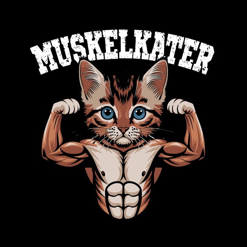 Douleur musculaire Drôle Chat Bodybuilder