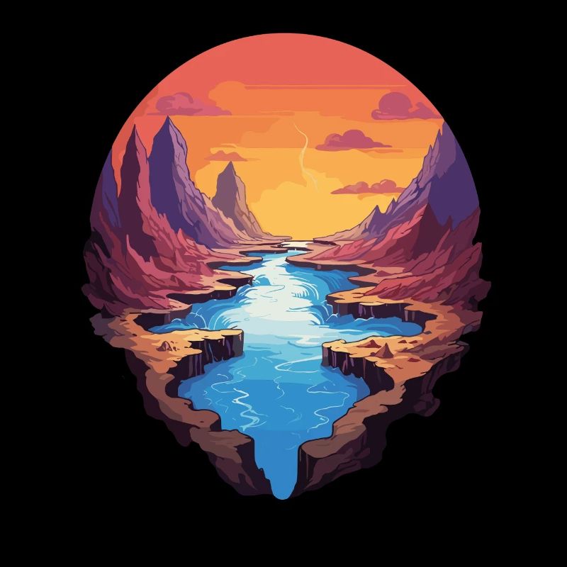 Fascinating canyon landscape at sunset