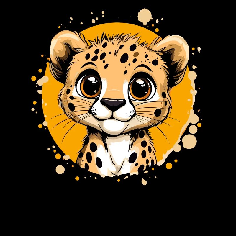Bébé guépard en jaune