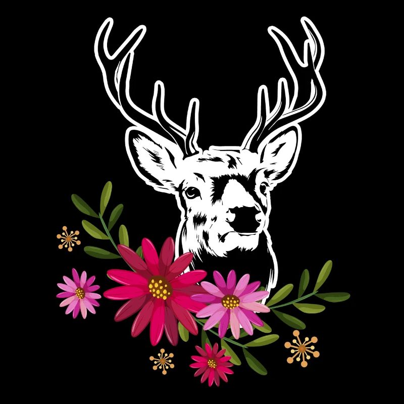 Deer With Flowers