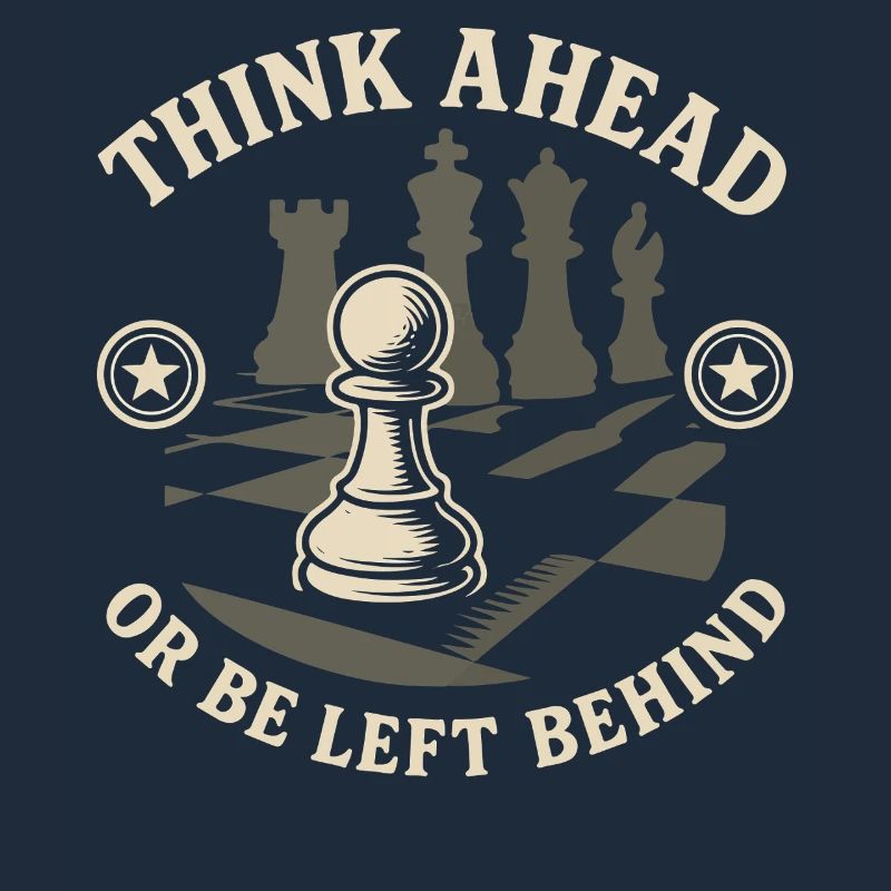 Chess Player Think Ahead Or Be Left Behind Board