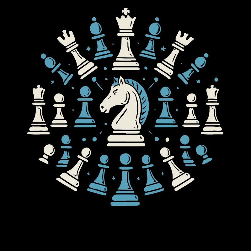 Passionnés d’échecs Cercle De Pièces Chevalier