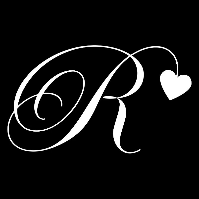 Buchstabe r Kalligraphie Herz