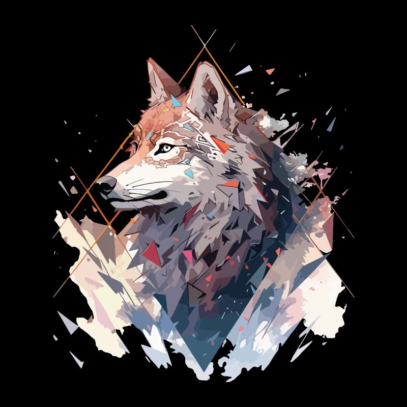 Wolf Wolf's Head Geometric Art Nature Wilderness