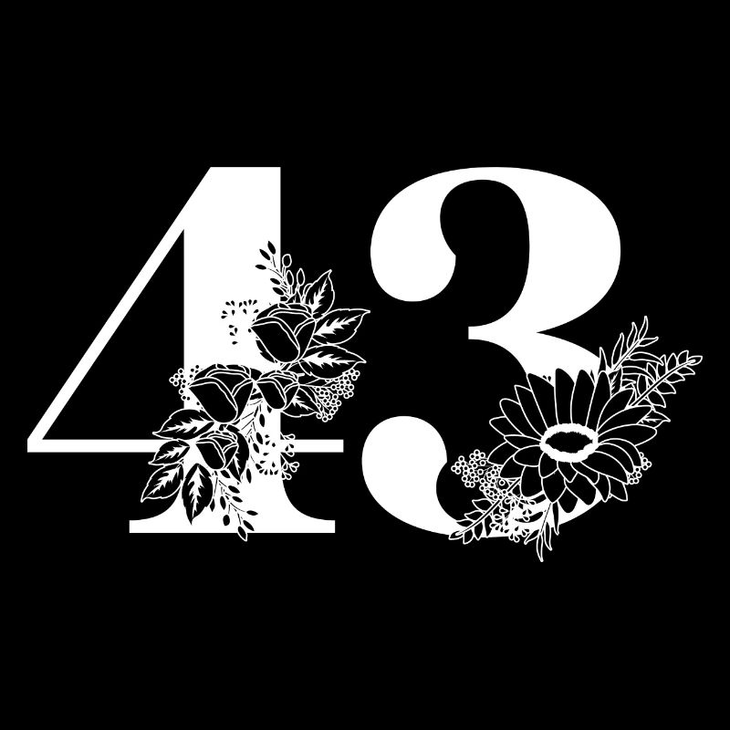 Nummer 43 Schwarze Blumen - 43. Blumengeburtstag