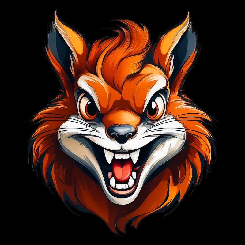 Wild angry animal pugnacious combative squirrel