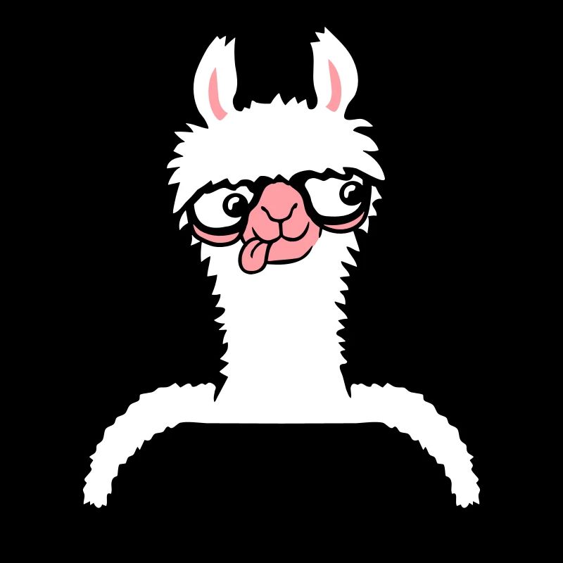 Llama Nerd Geek Lunettes à monture de corne Smart Funny Grimace