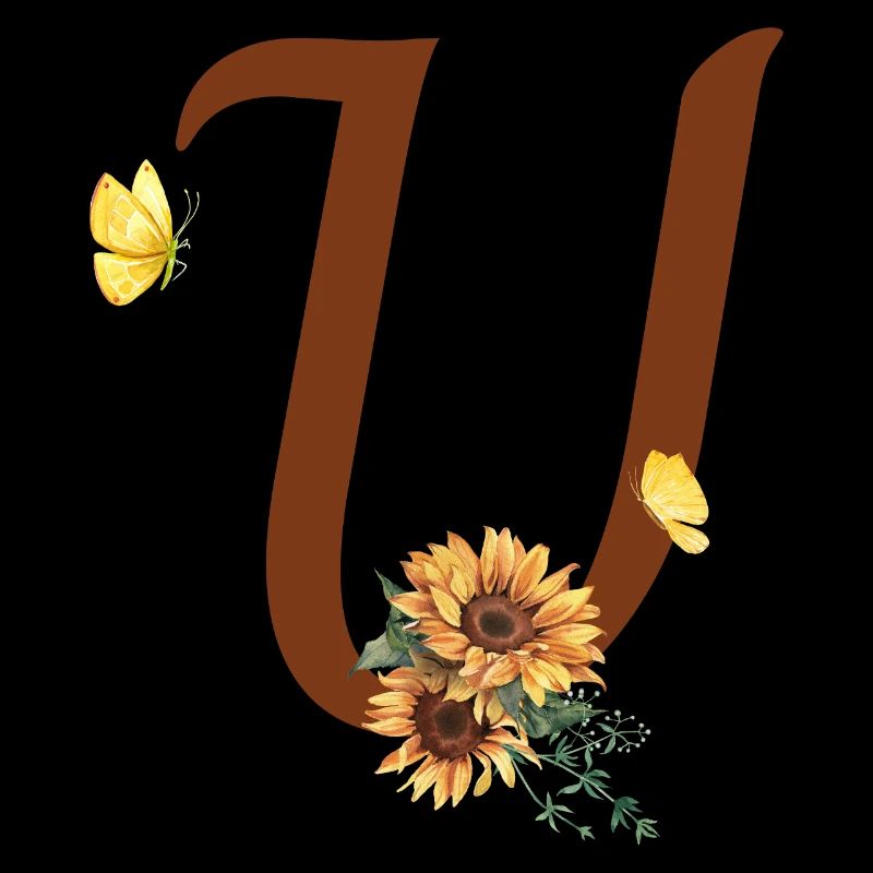 Buchstabe u Sonnenblume Schmetterling