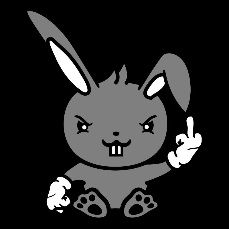 Hase Mittelfinger Zeigen Böse Frech Beleidigend