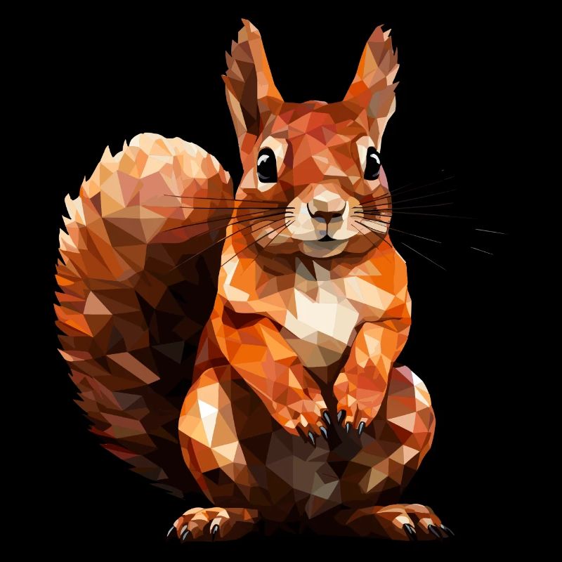 Écureuil de style polygonal
