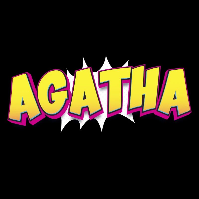 Agatha benutzerdefinierter Name Comic-Stil Pop-Art,