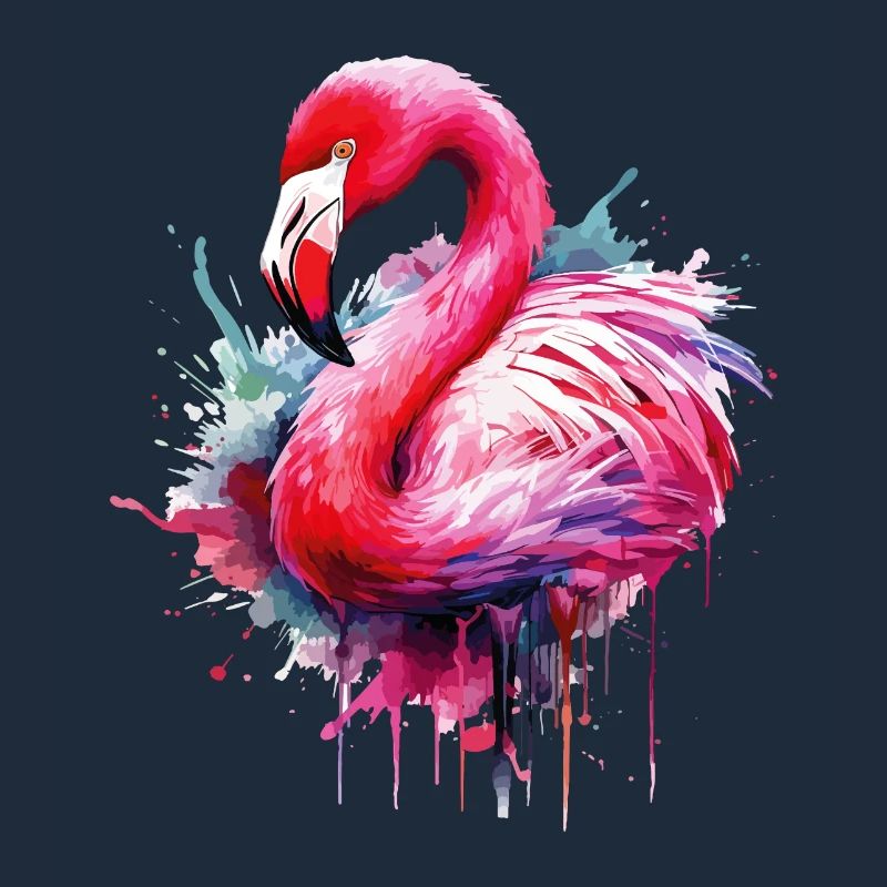 Flamingo Bird Exotic Summer Splash Pink Pink
