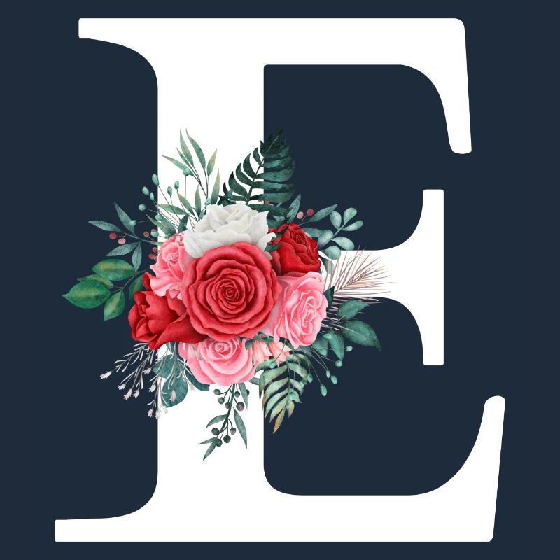 Red Floral Letter E