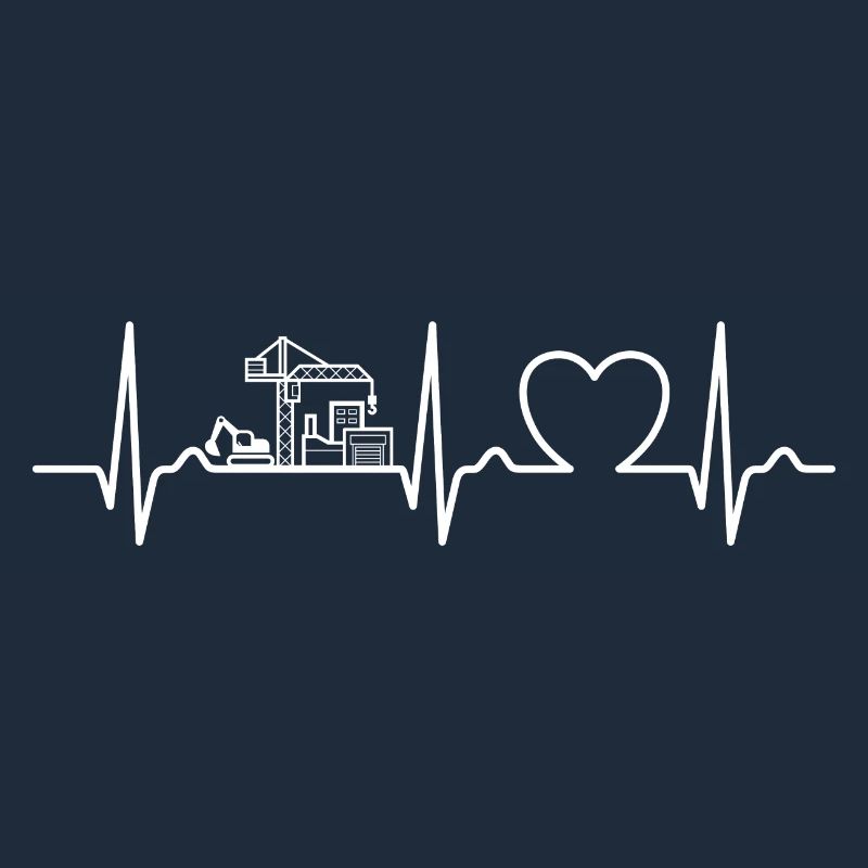 Chantier de construction - courbe cardiaque, ECG, pouls - Gestion de la construction