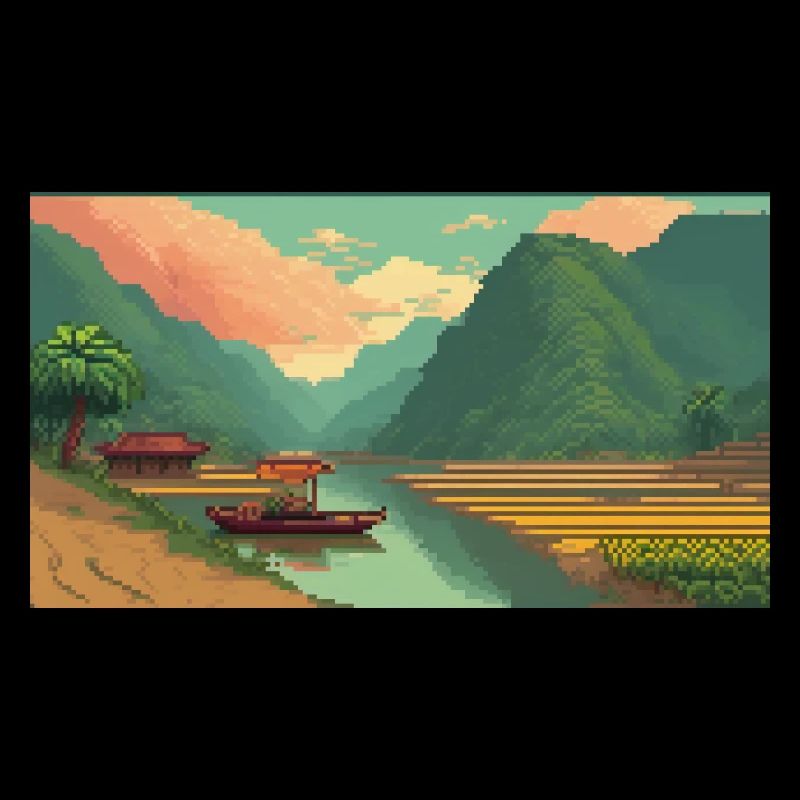 Mù Cang Chải, Vietnam - Pixel Art