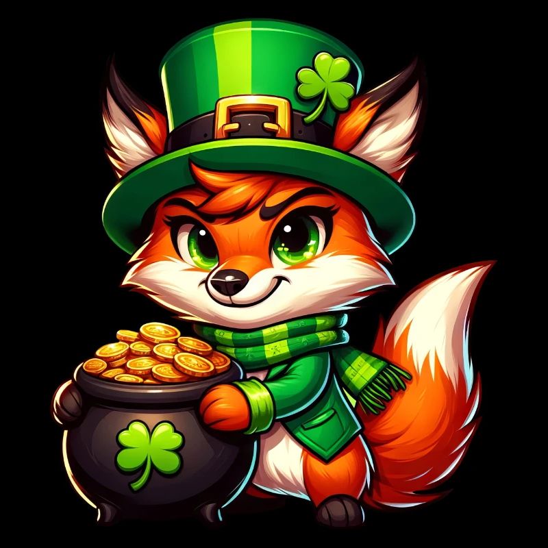 St. Patricks Day Fuchs in Gold