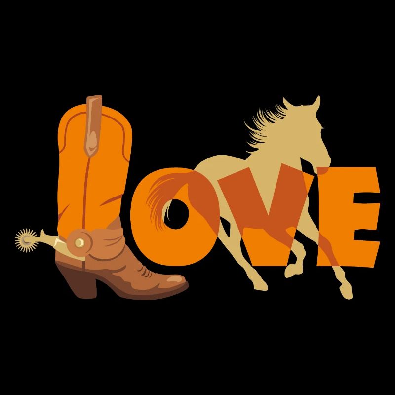 Botte de cowboy et silhouette de cheval
