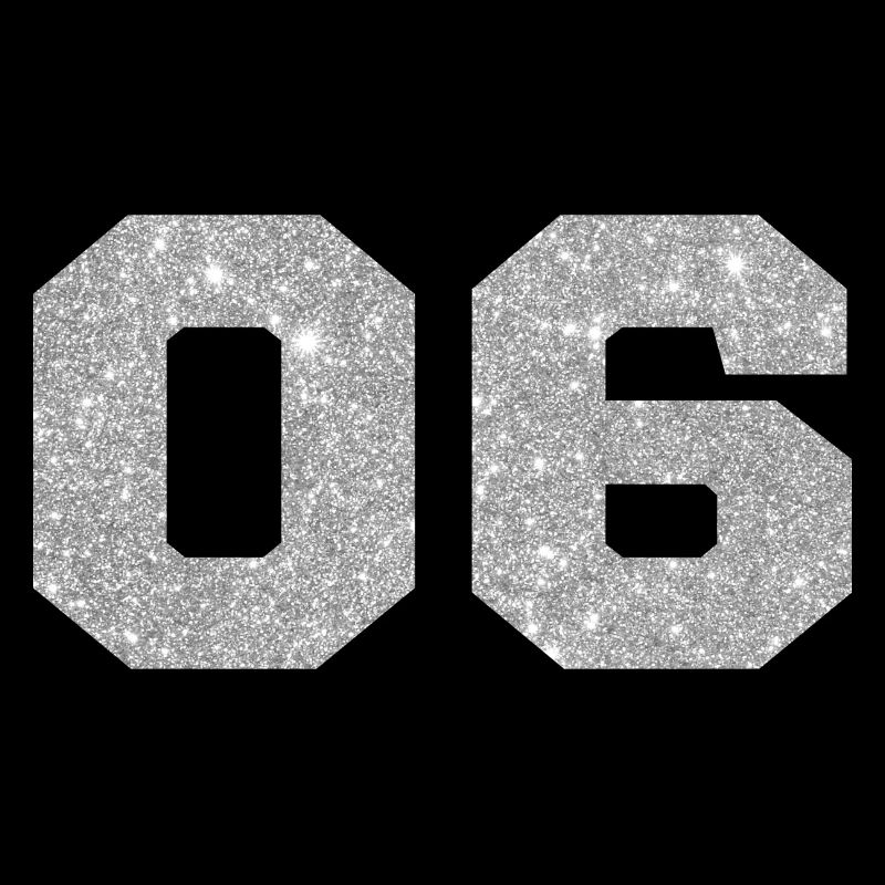 Number 6 Silver Glitter - 6th Anniversary