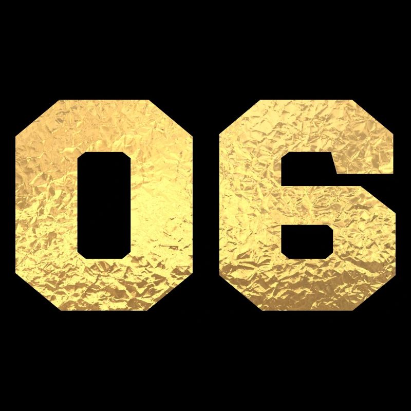 Number 6 Gold Glitter - 6th Anniversary