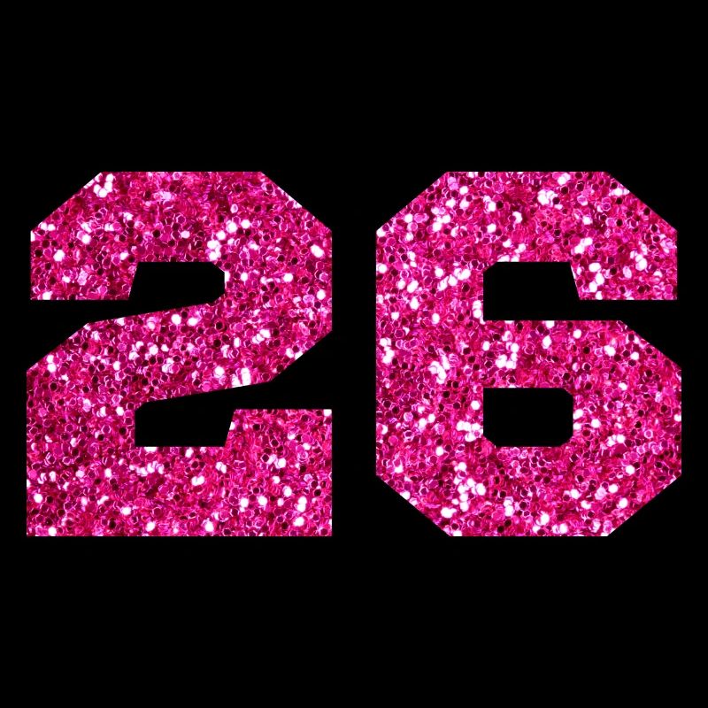 Nummer 26 Pink Glitter - 26. Geburtstag