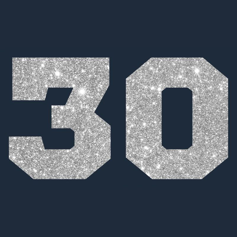 Number 30 Silver Glitter - 30th Anniversary