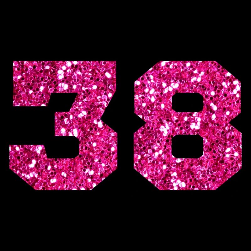 Nummer 38 Pink Glitter - 38. Geburtstag